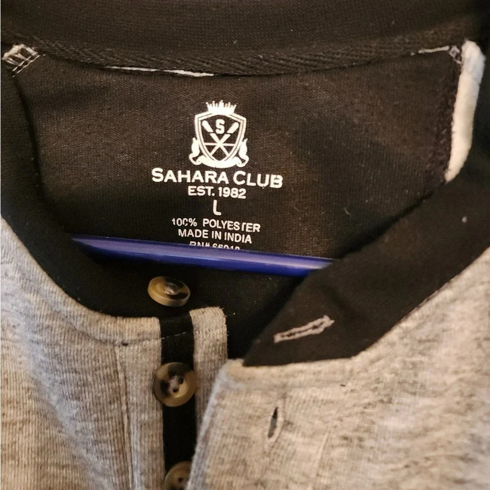 Sahara club grey and black heavy weight long sleeve shirt Size mens large